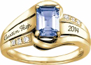 148 Girl's Emerald Cut Stone Fashion Class Ring